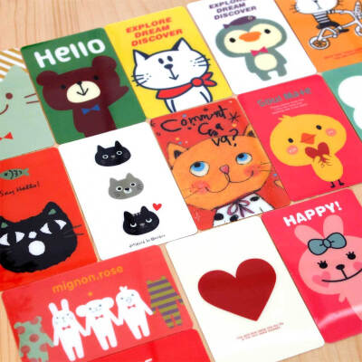 安安家韩国文具可爱卡通卡贴DIY公交卡饭卡装饰贴防水防磁贴纸