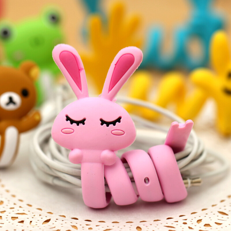 安安家♥韩版可爱卡通动物长款耳机绕线器绑线带理线器集线器