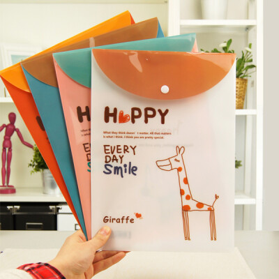 淘淘龙★韩国文具A文件袋直式按扣文件夹卡通可爱文件资料袋