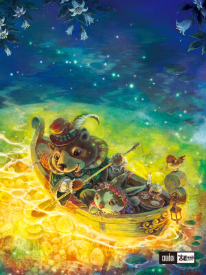 夜晚的湖水，泛舟在湖中，繁星点点，美哉~乐哉~