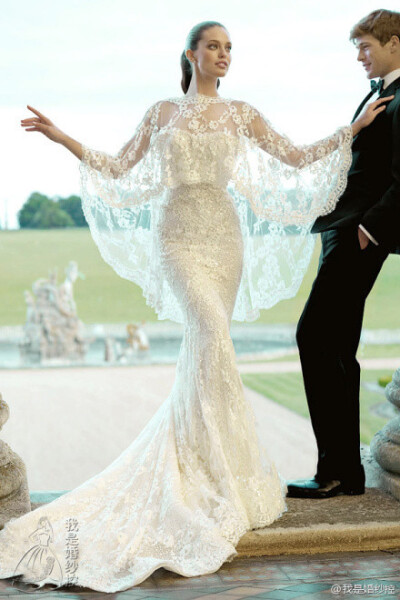 Zuhair Murad 大披肩蕾丝婚纱