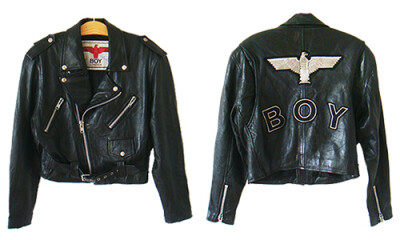 女装超赞孤品VINTAGE复古BOYLONDONPU皮机车短款修身皮衣外套