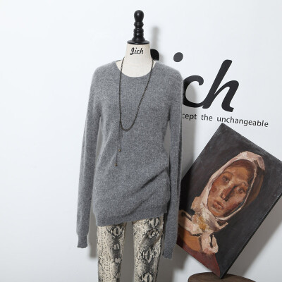 ▼Jich吉呈欧美风超柔质感淑女气质中长款兔毛套头毛衣女打底衫冬