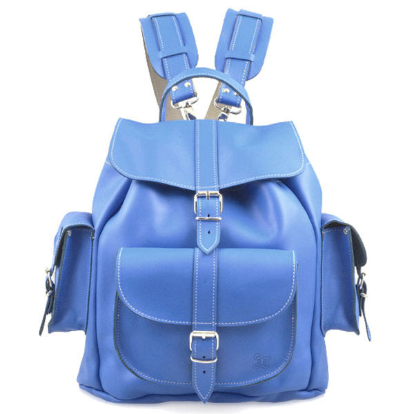 Grafea Smurf Medium Leather Rucksack - Blue