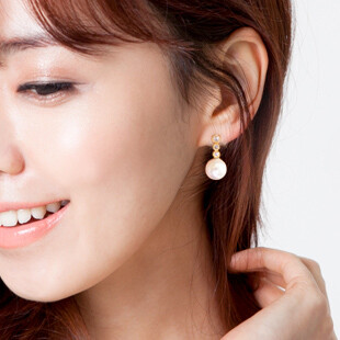 名朵饰品三钻珠珠耳钉耳环耳饰女韩版可爱水晶韩国夸张流苏长款