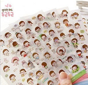 韩国momoi可爱装饰贴日记透明pvc贴纸张套装