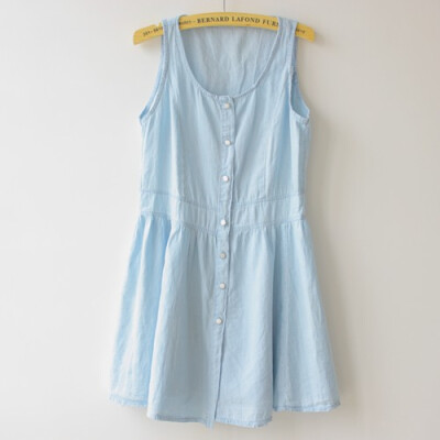 森林森女系百搭洗水牛仔棉背心连衣裙，购买地址：http://item.taobao.com/item.htm?spm=a1z10.1.w8159914156.14.OhCibb&id=23540796419