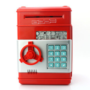 自动卷钱密码保险箱 ATM存钱罐 迷你保险柜 创意储蓄罐