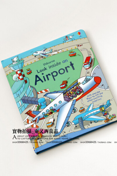 英国Usborne百科英文原版翻翻书大开本地板书Airport机场