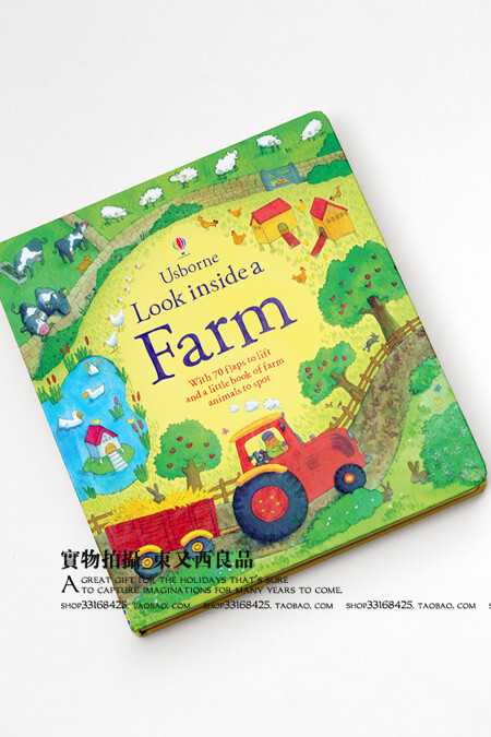 英国Usborne百科英文原版翻翻书大开本地板书farm农场