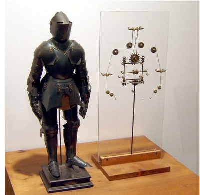 达·芬奇机器人，大约于1495年所设计的仿人型机械。