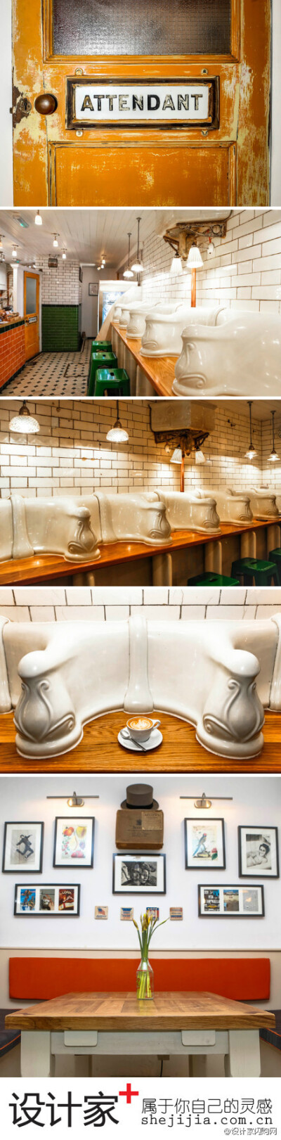 #设计家去旅行#【The Attendant Cafe】1980年代的公厕，摇身一变，成为古色古香带有维多利亚时期装潢的咖啡馆。