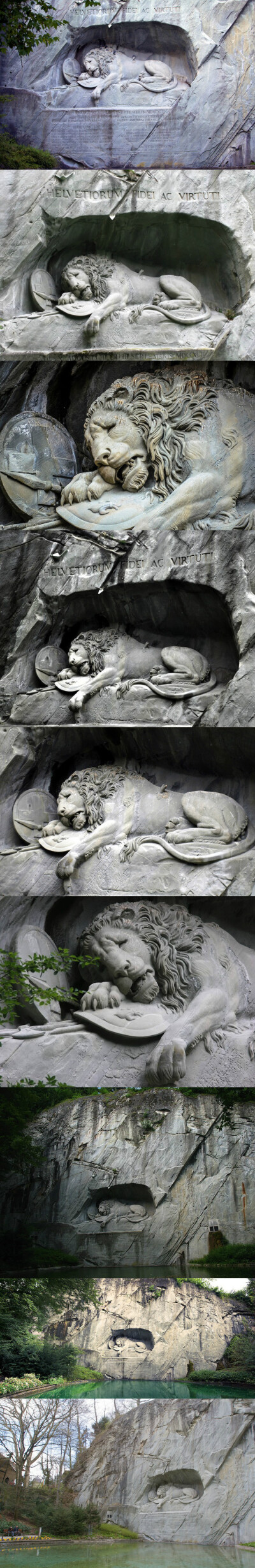 Symbolic Lion Sculpture Carved Laying in a Cliff