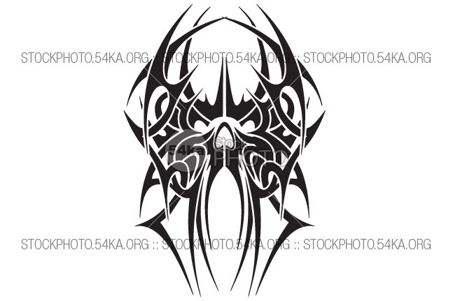 Tattoo Skull Tribal Vector Design vintage Vector tribal tattoo symmetry symbols symbol Style skull sign ornate modern line ink image illustration Graphic gothic elegant elegance drawing design Decoration dark curves contour clip art classic celtic black beautiful artistic Art abstract 54ka StockPho