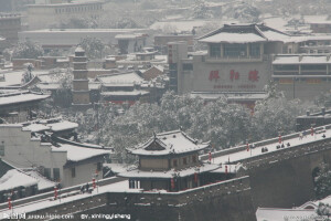 西安城墙摄影 大雪景象