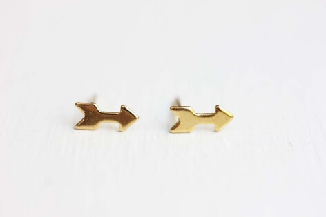 Tiny Gold Arrow Studs from Diament Jewelry