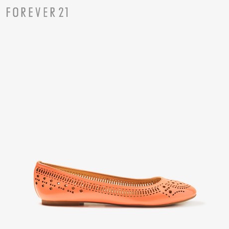 FOREVER21 女鞋 F21镂空纹理漆皮平底单鞋