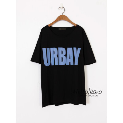 韩国stylenandaURBAN字母印花宽松BF男友风短袖T恤衫女色