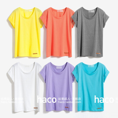 特欧美复古风雪糕彩虹色百搭卷袖薄款纯棉T恤衫女短袖