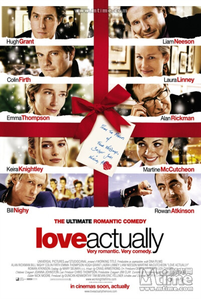 真爱至上Love Actually(2003) 没到圣诞也能感受到浓烈的圣诞气息Chrismas is all Around. Bill 老爷子句句经典。英式轻松诙谐贺岁片。