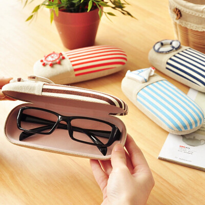 三年二班●韩国文具清新简约淡雅渔夫系列眼镜盒收纳盒笔盒