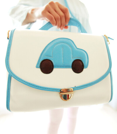 秘家女包包包撞色小汽车日韩可爱百搭撞色单肩包