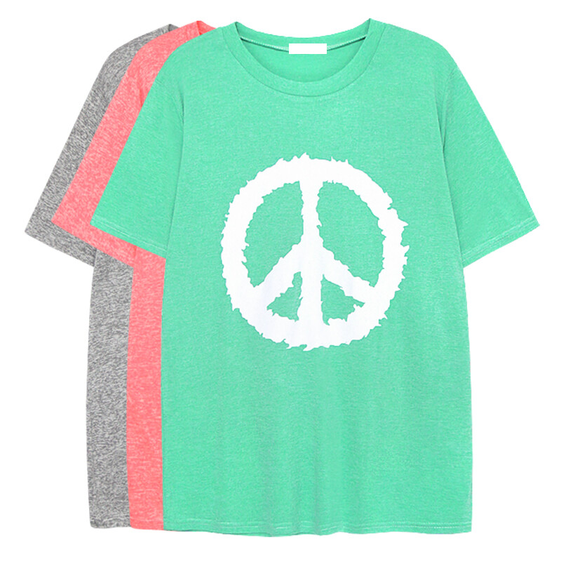 韩国stylenanda反战糖果冰淇淋色和平蝙蝠袖… - 堆糖