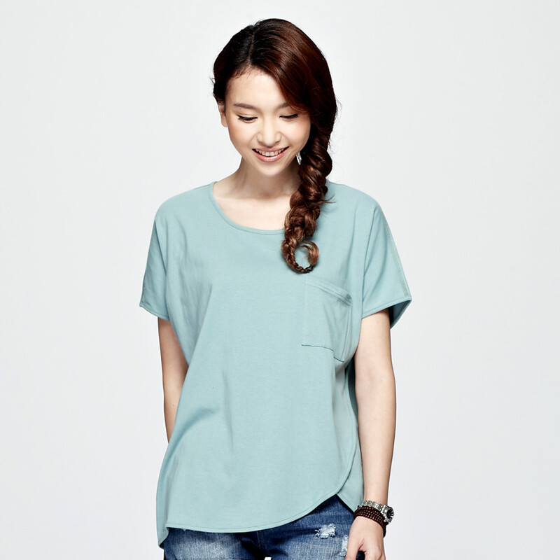 初棉夏装女装舒适纯棉中长打底衫宽松t恤女短袖s