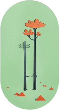 当你第一眼看见他的作品时，你一定以为它们都是用纸张切割成形后拼贴而成的，但实际上，不管是风景、物体、还是人物，这些都是由艺术家在电脑上绘制而成的立体插画。