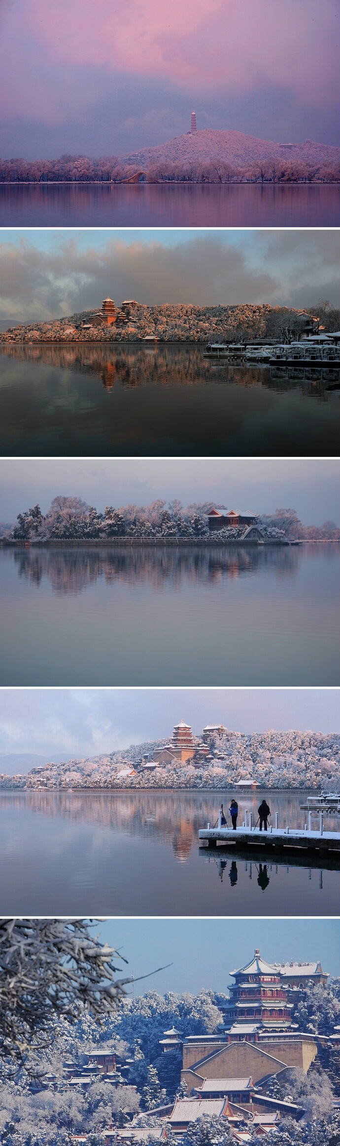 北京颐和园的雪景