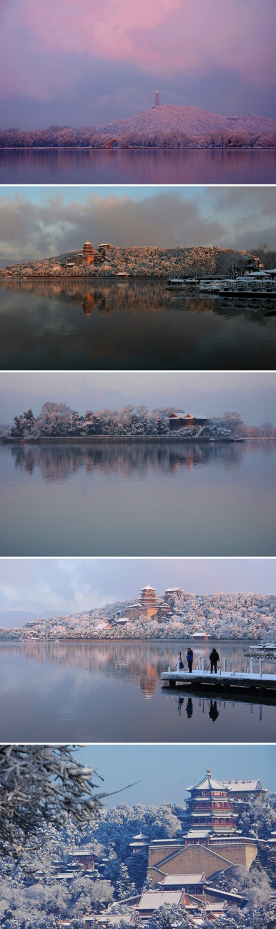 北京颐和园的雪景