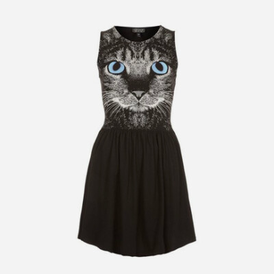 Topshop 猫头图案连衣裙 猫咪控们不能错过的连衣裙！！ http://www.iliangcang.com/i/goods/?id=9626