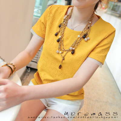 小马家夏装女装立体纹短上衣Y