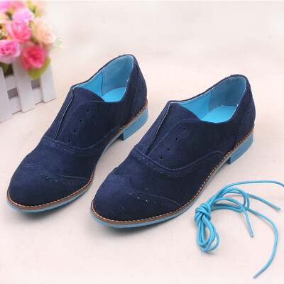 欧美风FRYE复古拼接英伦低跟单鞋