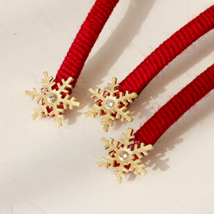 新年圣诞雪花韩国发夹发饰毛线进口水钻一字夹发饰单个价F