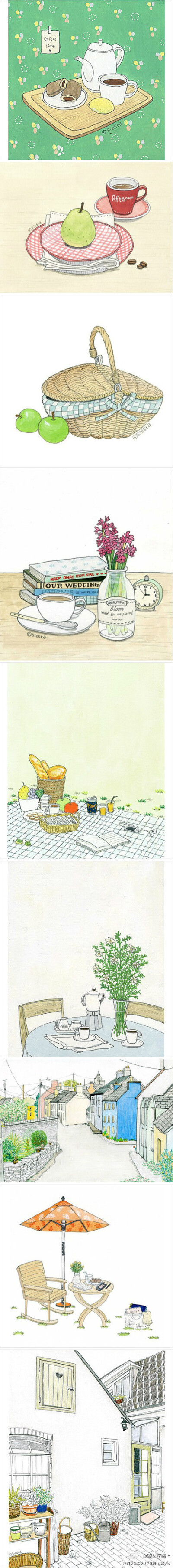 韩国插画师Kim Hee Jung的作品生活的线条 如此美好