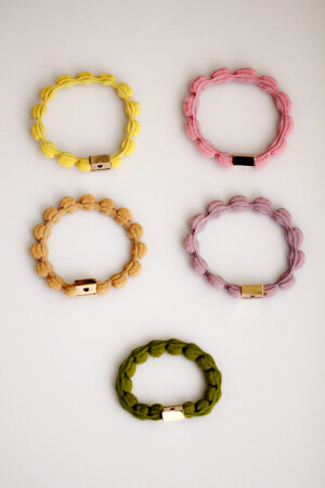 夏日精选冰淇淋色波浪纹五彩发圈皮筋多色入单个韩国