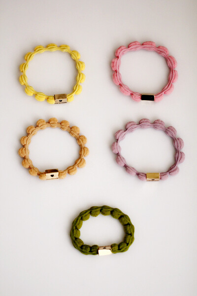 夏日精选冰淇淋色波浪纹五彩发圈皮筋多色入单个韩国