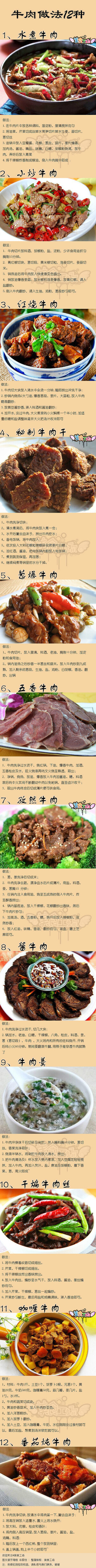 牛肉的12种做法。【桑】