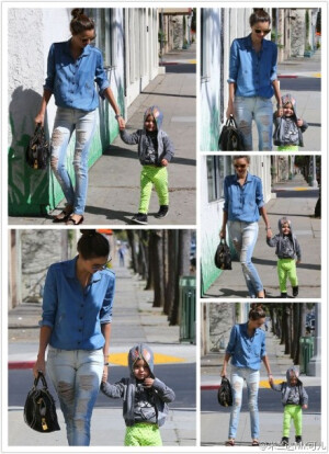 Miranda taking Flynn to a kids gym in Hollywood 8.4.13