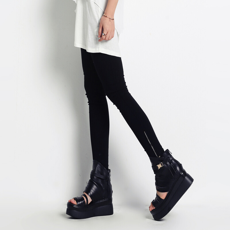 春装韩版女裤修身显瘦弹力口袋分打底裤铅笔裤小脚裤