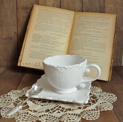 zakka杂货复古宫廷浮雕下午茶杯陶瓷咖啡杯点心盘子礼物