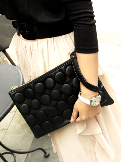 女包潮欧美大纽扣黑色信封包手拿婚包斜挎包女包晚装包