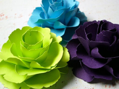 Peacock Collection - The Lady Flora Handmade Paper Flower - (Set of 6)