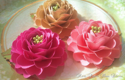 Handmade Paper Flowers - Ruffled Rose - Wedding - Decor - Custom Colors Available