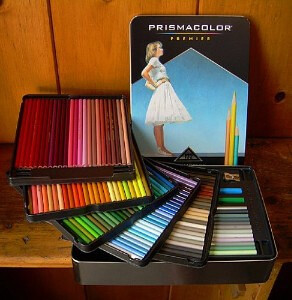 PRISMACOLOR, Tin set of 132 coloured pencils