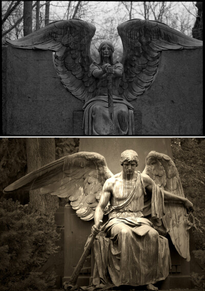 上：The Angel of Death Victorious 下：You can't fly with a broken wing