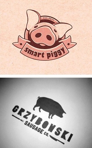 以猪为主题的创意Logo