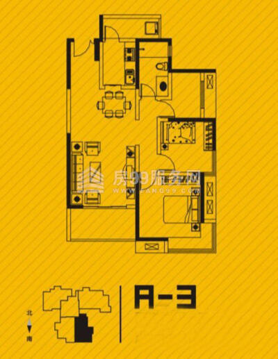 幸福说a-3户型图 二室