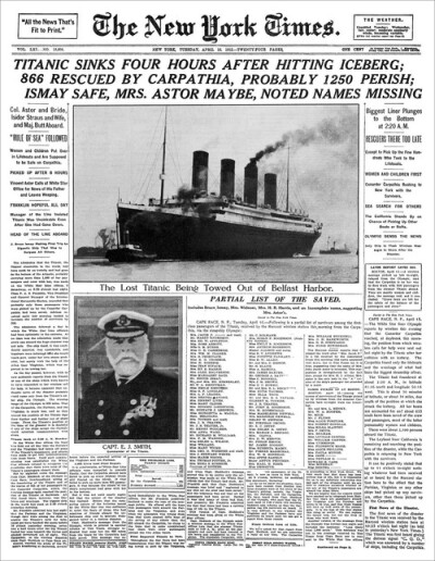 泰坦尼克号 报纸 复古